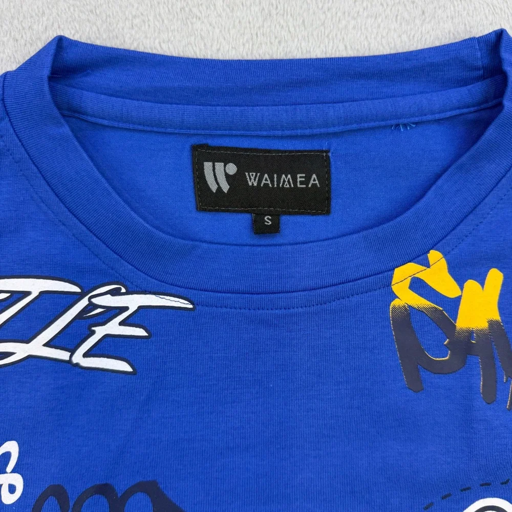 Waimea Graphic Tee Mens Small Blue Hustle Legend Drip‎ Graffiti Streetwear New